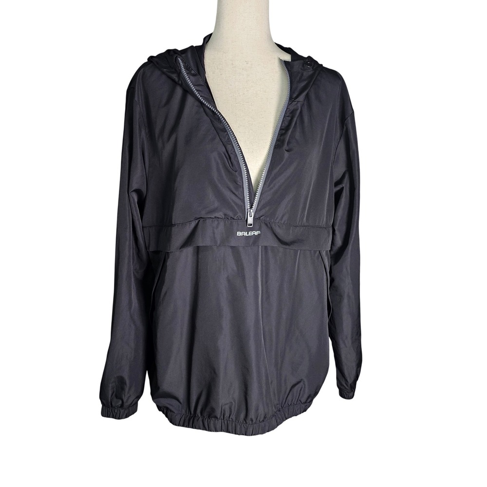 BALEAF Black Pullover Hooded Anorak Jacket Lightweight Zip Pocket Size XL